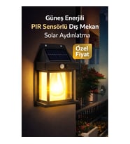 Güneş Enerjili PIR Sensörlü Retro Dış Mekan Solar Duvar Lambası
