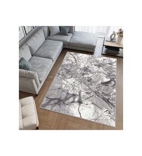 Rovigo Home Dijital Baskı Yıkanabilir Kaymaz Taban Salon Halısı RVG0516 (Gri)