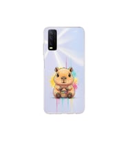 Vivo Y12S ile Uyumlu Splash Kapibara Tasarımlı Şeffaf Silikon Kılıf