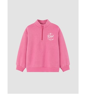 LCW Kids Pembe Dik Yaka Kız Çocuk Kalın Sweatshirt