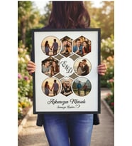 Kişiye Özel Sevgili Fotoğraf Çerçevesi Romantik Anı Kolajı İsim Baskılı Dekoratif Hediye Tablo Tasarımı