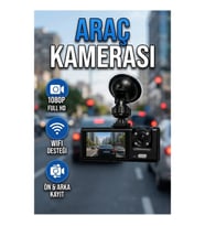WiFi Destekli Çift Kameralı Araç Kayıt Kamerası – Ön Arka Kamera Full HD 1080P