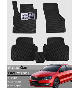 SKODA RAPİD (2020-2023) Uyumlu EVA Paspas Tam Set–Oto Paspas,Araca Özel,Kolay Montaj