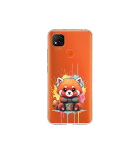 Redmi 9c ile Uyumlu Splash Tilki Tasarımlı Şeffaf Silikon Kılıf