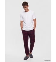 LC WAIKIKI Bordo Regular Fit Ekose Erkek Pijama Alt