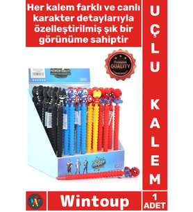 #Kalem 17 Cm Ergonomik Eğlenceli Çocuk Öğrenci Mekanik Versatil Ofis 07 Uçlu Kahraman Figürlü Kalem