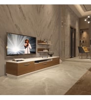 Decoraktiv Trio 4 Mdf Tv Ünitesi Tv Sehpası - Beyaz Ceviz (Beyaz - Ceviz)