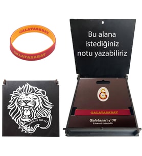Galatasaray Lisanslı GS Bileklik Hediye Ahşap Kutulu