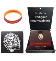 Galatasaray Lisanslı GS Bileklik Hediye Ahşap Kutulu (Sarı-Kırmızı)