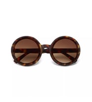 Okkia Monica Unisex Büyük Yuvarlak  Güneş Gözlüğü Klasik Havana (Kahverengi)