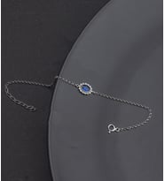 925 Ayar Gümüş Oval Safir Model Bileklik