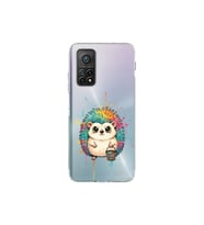 Xiaomi Mi 10 T Pro ile Uyumlu Splash Kirpi Tasarımlı Şeffaf Silikon Kılıf