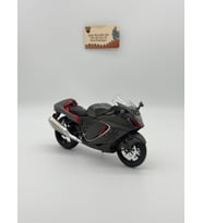 Suzuki Hayabusa Sesli &amp; ışıklı 1:12 Diecast Motosiklet - Gri Red