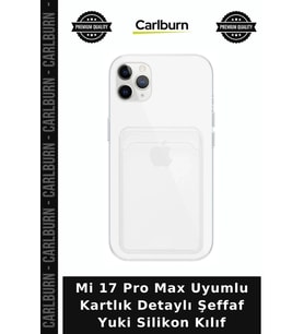 Mi 17 Pro Max Uyumlu Kartlık Detaylı Şeffaf Yuki Silikon Kılıf Cep Kılıfı Akıllı Telefon