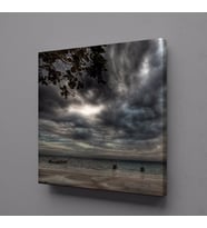 KARA BULUTLAR KANVAS TABLO 90x90cm (Karışık)