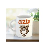 Cizre Kürtçe Porselen Kupa - Cizîr 2 (Beyaz)