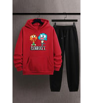 Unisex Gumball Baskılı Eşofman Takımı (A.Kırmızı)