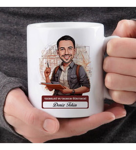 En Başarılı Erkek Teknoloji Öğretmenine Hediye Karikatürlü Bardak