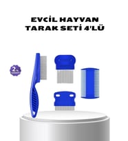 4’lü Evcil Hayvan Tüy Temizleme Seti – Paslanmaz Çelik,plastik, Pratik Ve Hijyenik Bakım