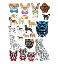 Köpekler Stikcer Set 15 Parça Telefon, Tablet, Defter, Laptop Sticker