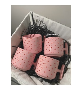 Pembe Kupa, Kalpli Kupa, Pembe Kupa Seti, Çeyiz Kupa Seti, Hediye Kupa Seti, Bardak Altlığı, Bardak