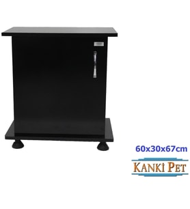 Kanki Pet 60 Cm MDF İthal Akvaryum Siyah Sehpa 60 x 30 x 67h cm