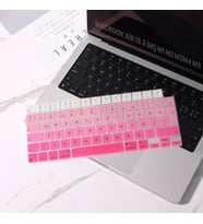 MacBook Air 15.3 İnç M2 M3 M4 M5 A2941 A3114 A3241 A3448 Uyumlu Türkçe Q Klavye Koruyucu Pembe Ombre