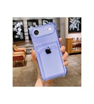 Teknomoda Apple iPhone 17 AiR Kılıf Kartlıklı Anti Şok Korumalı Şeffaf Silikon Lila