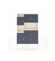 Arges Gardrop 8 Raflı 2 Çekmeceli 6 Kapaklı 132x30x195 Aytaşı-Antrasit