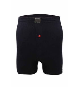 Düğmeli Pamuklu Erkek Penye Boxer Lacivert - 1146A