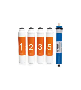 Waterlife Uyumlu Tak Çevir Su Arıtma Filtre Seti 5 Aşamalı Tam Takım (Vontron 75 Gpd Membran Dahil) (Beyaz)