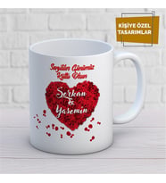 Kişiye Özel İsim Yazılabilir Sevgi Temalı Kupa Bardak