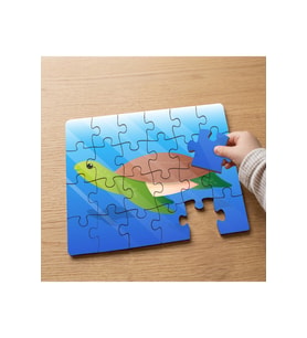 Su Kaplumbağası Tasarımlı 24 Parça Ahşap Çocuk Puzzle