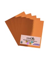 Turuncu 35x50 Metalik Aynalı Fon Kartonu 5 Adet 1 Paket Artlantis Aynalı Metalik Fon Kartonu
