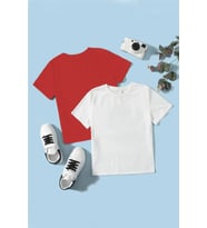 Çocuk 2'li Pamuklu Rahat Kalıp Tshirt (Beyaz)