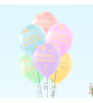 Happy Birthday Çok Renkli Makaron Balon, 30cm x 8 Adet