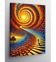 Kanvas Tablo Spiral Enerji Ve Yürüyen İnsan