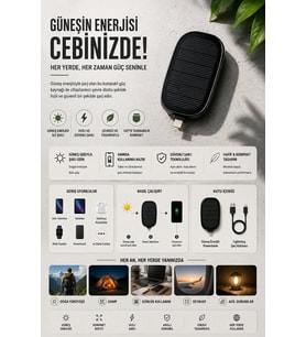 Solar Şarjlı Powerbank Acil Durum İçin Hafif ve Kompakt