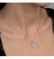 Swarovski Taşlı Gümüş Kelebek Bayan Kolye