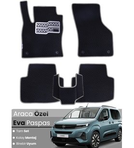 OPEL COMBO (2018-2025) Uyumlu EVA Paspas Tam Set–Araca Özel,Kolay Montaj,Oto Paspas