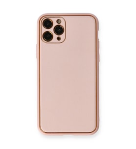iPhone 11 Pro Kılıf Coco Deri Silikon Kapak - Pembe