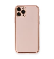 iPhone 11 Pro Kılıf Coco Deri Silikon Kapak - Pembe
