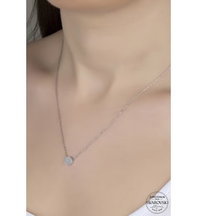 Union Swarovski Zirconia Kadın Pırlanta Montür Gümüş Kolye
