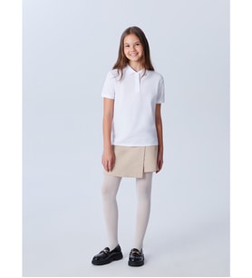 LCW Kids Beyaz Polo Yaka Basic Kısa Kollu Kız Çocuk Tişört 2'li