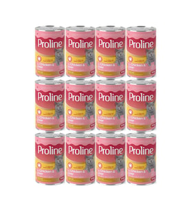 Proline Tavuklu ve Ciğerli Yetişkin Kedi Konservesi 395 Gr*12 Adet (Kahverengi)