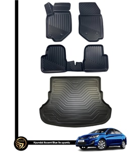 Hyundai Accent Blue 3D Havuzlu Oto Paspas Ve Bagaj Havuzu Seti