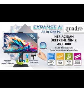 Quadro Expanse Aı B424 14165, İ5-14400, 23,8" Fhd Ekran, 16gb Ram, 512gb Ssd, Pivot, Paylaşımlı Vga,
