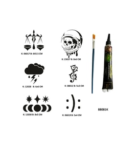Gökyüzünün Adaleti Tüp Kına ve Fırça hediyeli Tattoo Geçici Dövme Seti