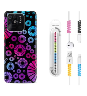 Xiaomi Poco X3 Pro M4 Pro X4 Pro C40 10C Kılıf Kablo Koruma Spiral Silikon Daireler 1751