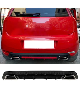 Fiat Punto Siyah Difüzör Çiftli Kare Egzoz Görünümlü D Tip Difizör